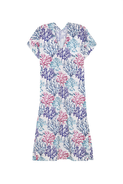 Caftán Corales Azul - Strandkleid