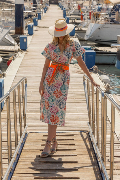 Caftán Corales Naranja - Strandkleid