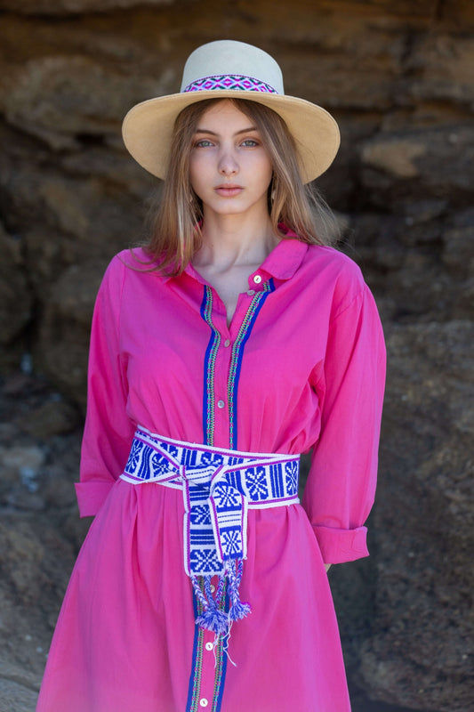 Vestido Camisero Rosa - Blusenkleid